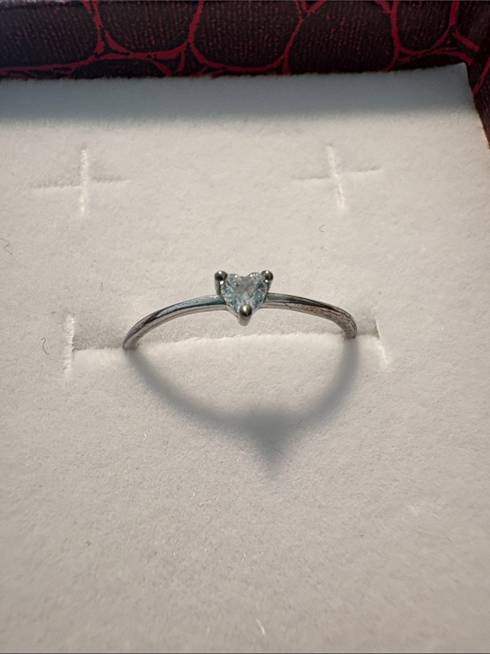 Silver Heart Solitaire Ring - Picture 2 of 2